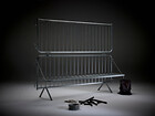 Urban Defense - Year 2017 &ndash; Hamburger Gitter&nbsp;- Barrier&nbsp;Bench FS4
Dimensions: closed 250&nbsp;x 35 x 90 cm / open 250&nbsp;x 120&nbsp;x 165&nbsp;cm.&nbsp;Material: galvanized steel mesh, Weight: 15 kg.&nbsp;
[Serial Nr.: 307-228-HOU-08JA]